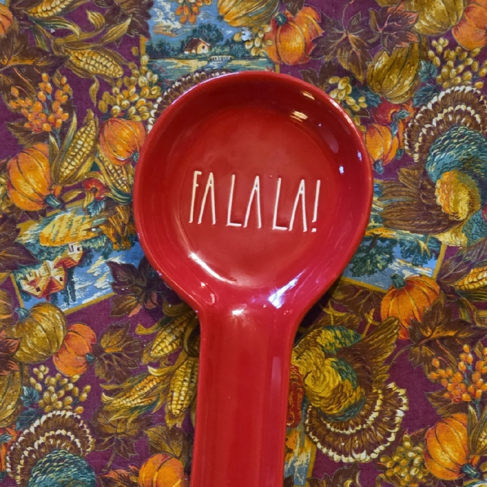 Rae Dunn Red 'Fa La La' Spoon